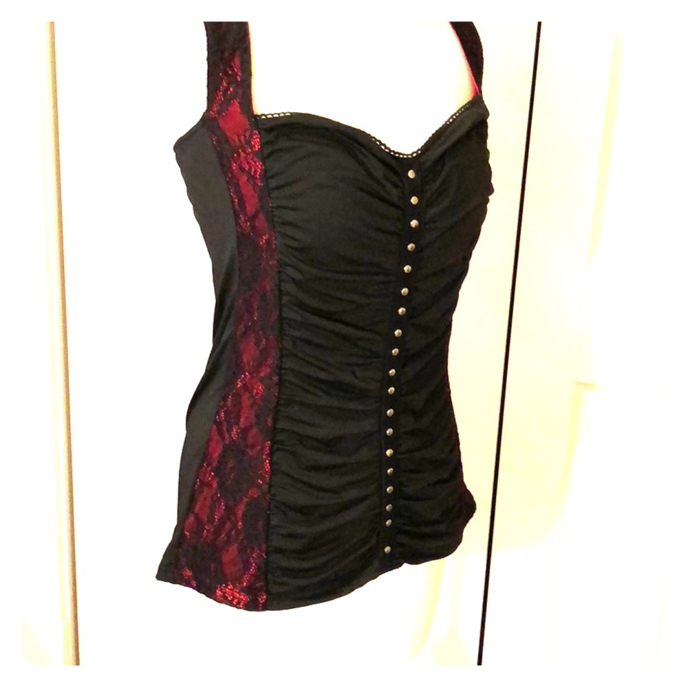 Black & Red lace top